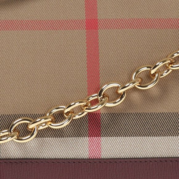 NWT BURBERRY HOUSE CHECK DERBY LEATHER ABINGDON CROSSBODY BAG CLUTCH - Picture 6 of 9